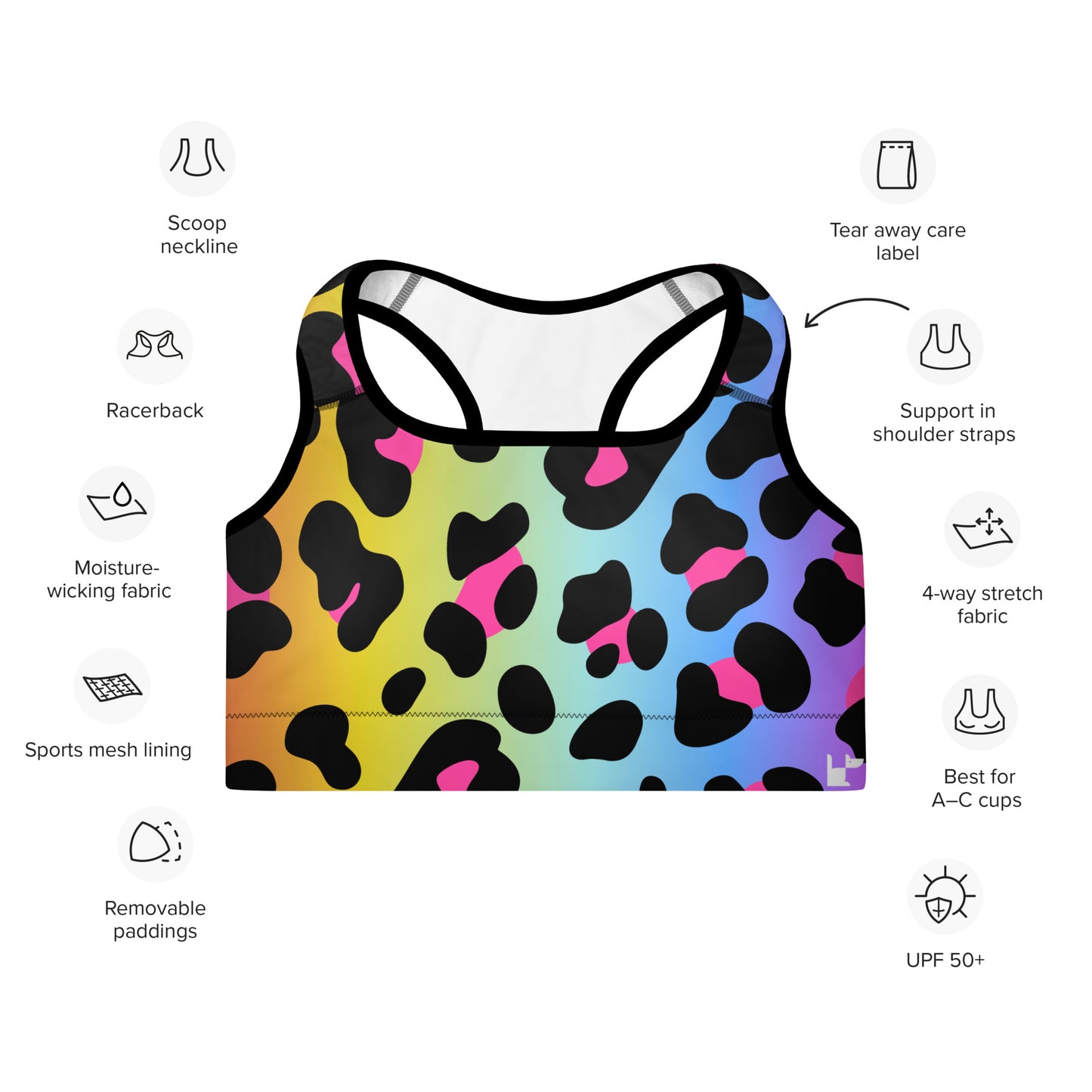 PADDED SPORTS BRA - WILD CAT