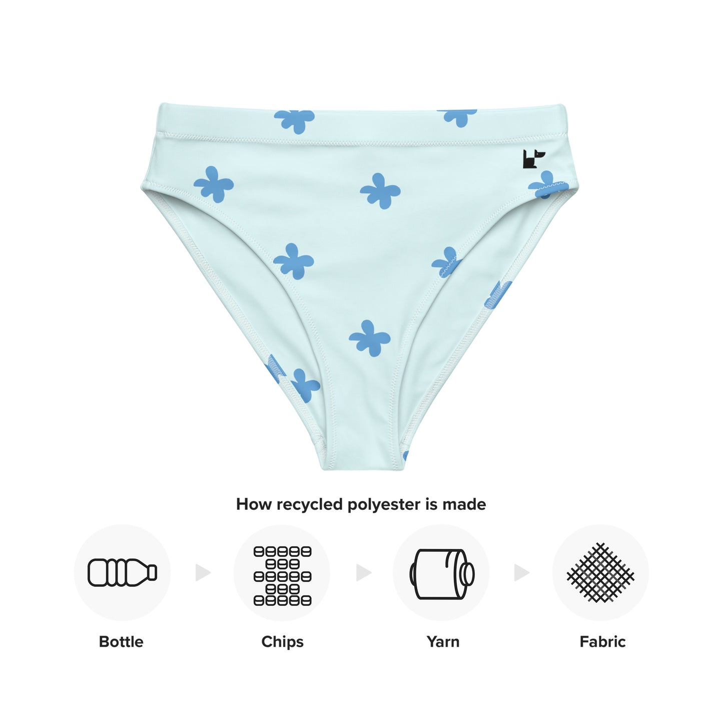 RECYCLED HIGH-WAISTED BIKINI BOTTOM - DAISY