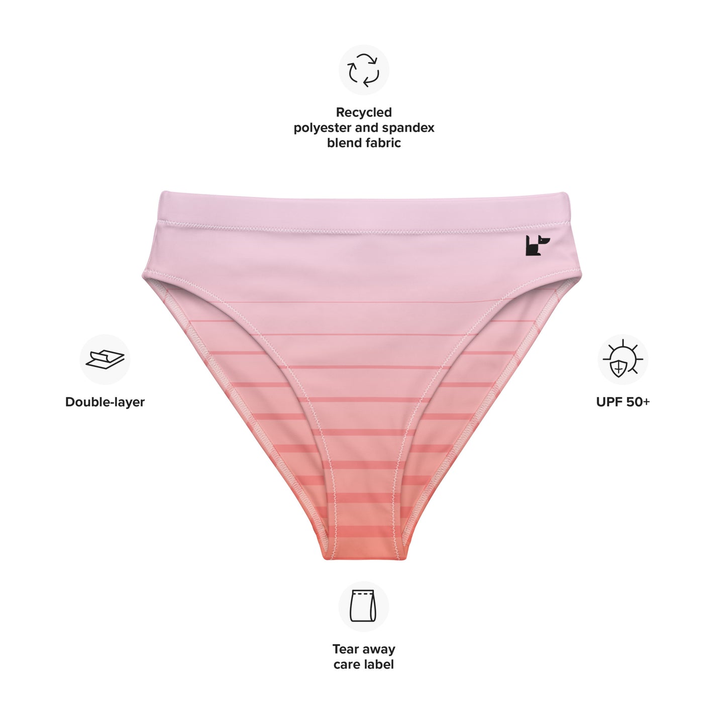 RECYCLED HIGH-WAISTED BIKINI BOTTOM - PINKLINE