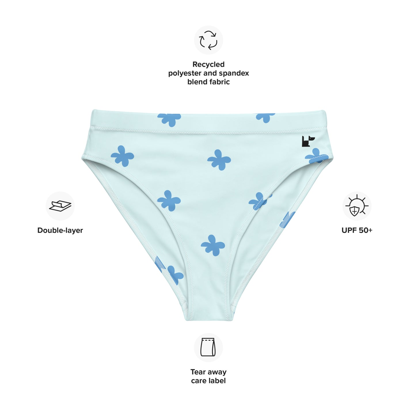 RECYCLED HIGH-WAISTED BIKINI BOTTOM - DAISY