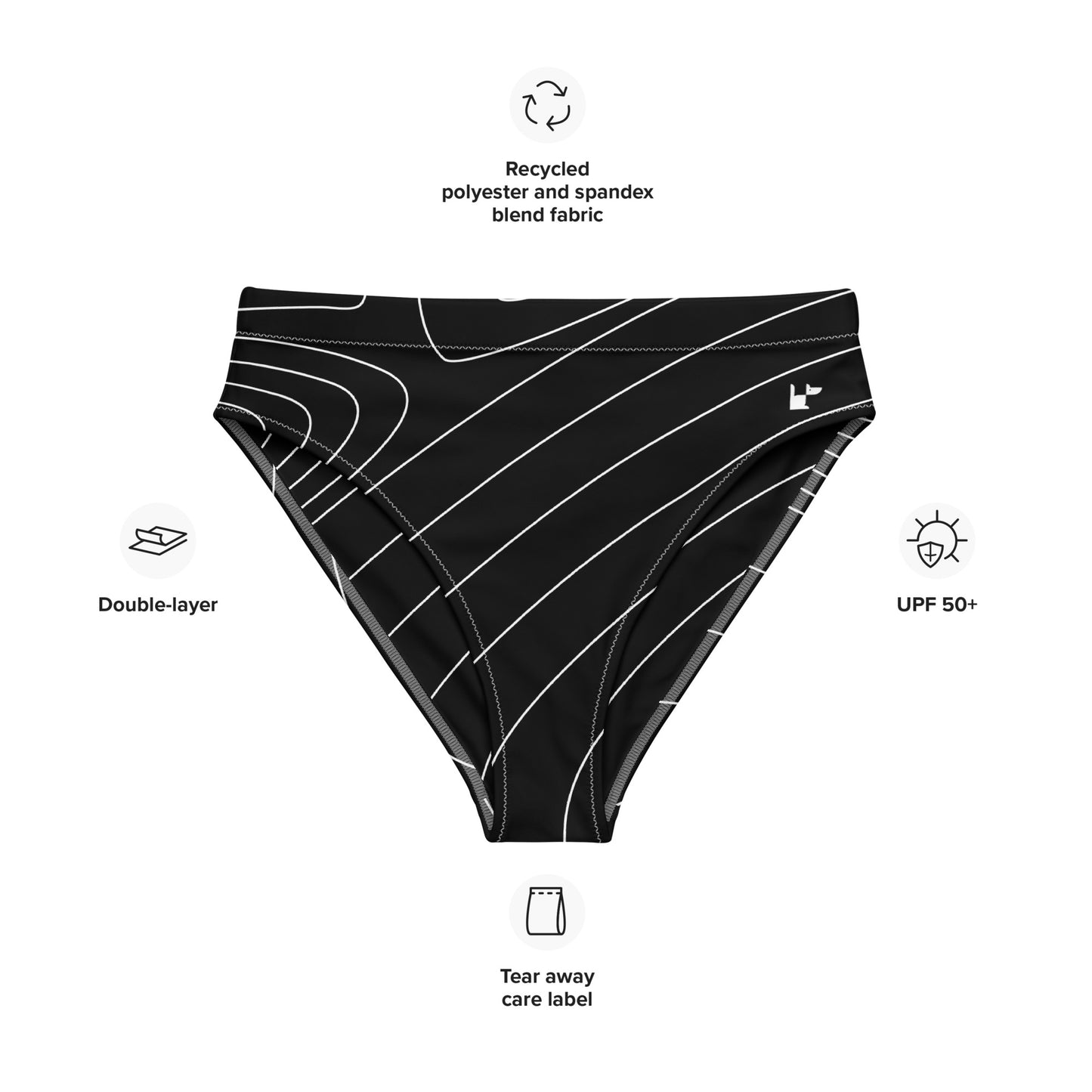 RECYCLED HIGH-WAISTED BIKINI BOTTOM - NIGHT