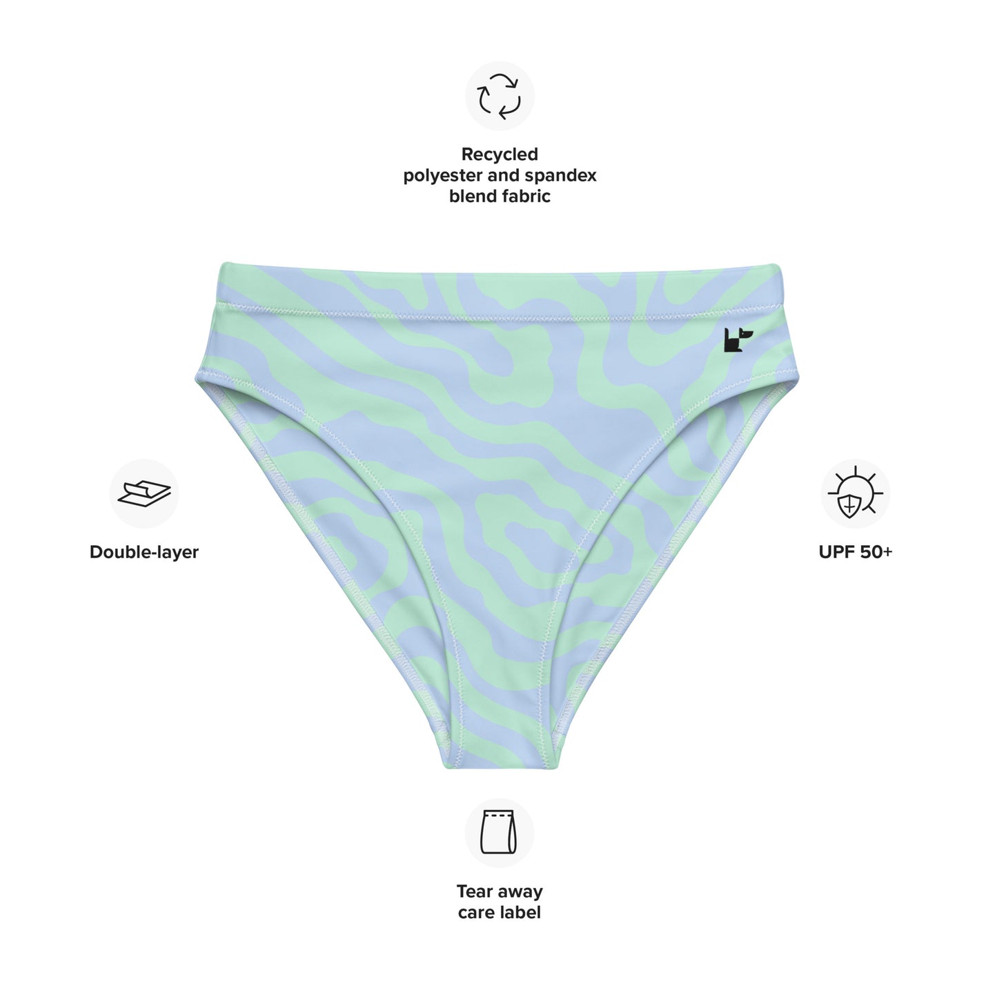 RECYCLED HIGH-WAISTED BIKINI BOTTOM - CLOUD