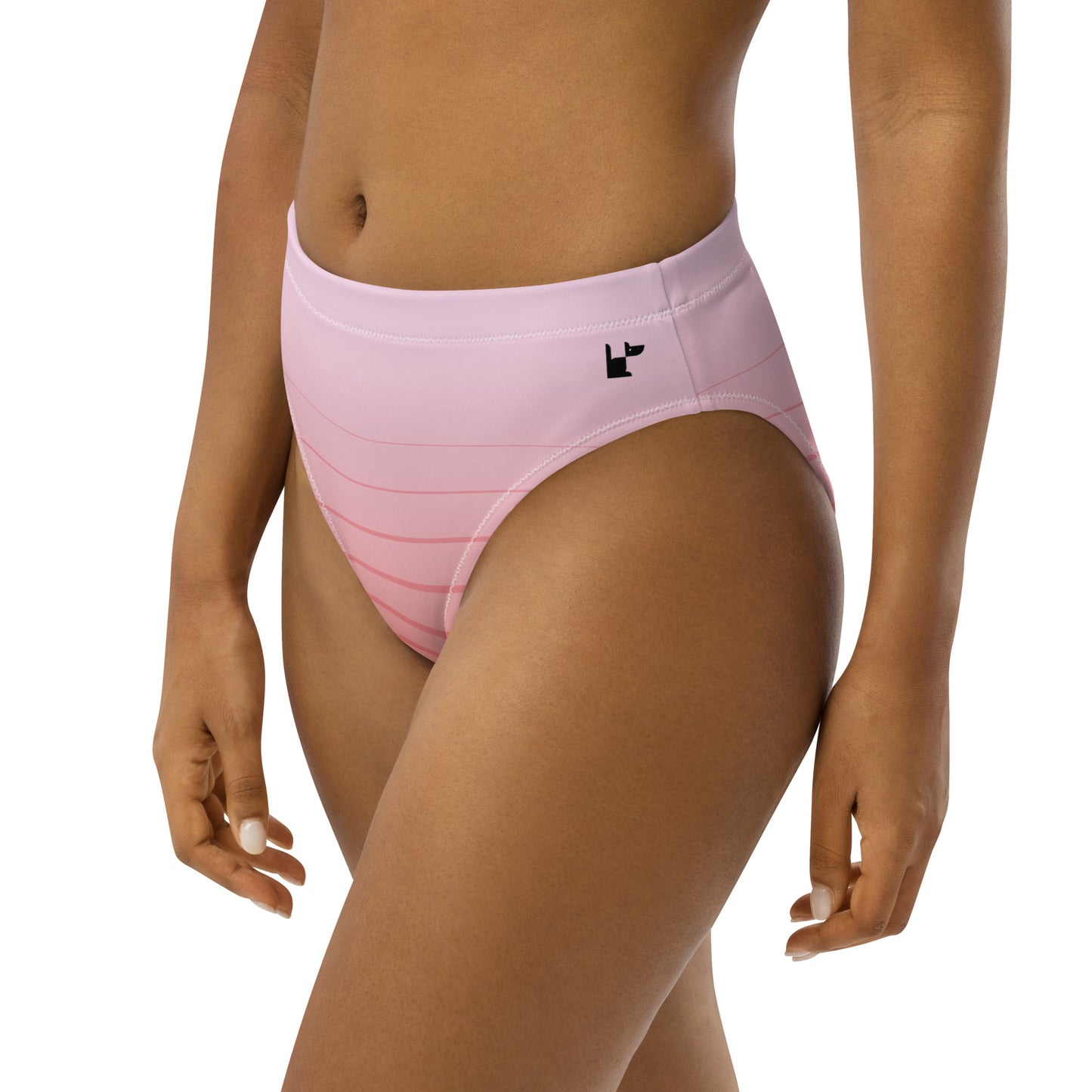 RECYCLED HIGH-WAISTED BIKINI BOTTOM - PINKLINE