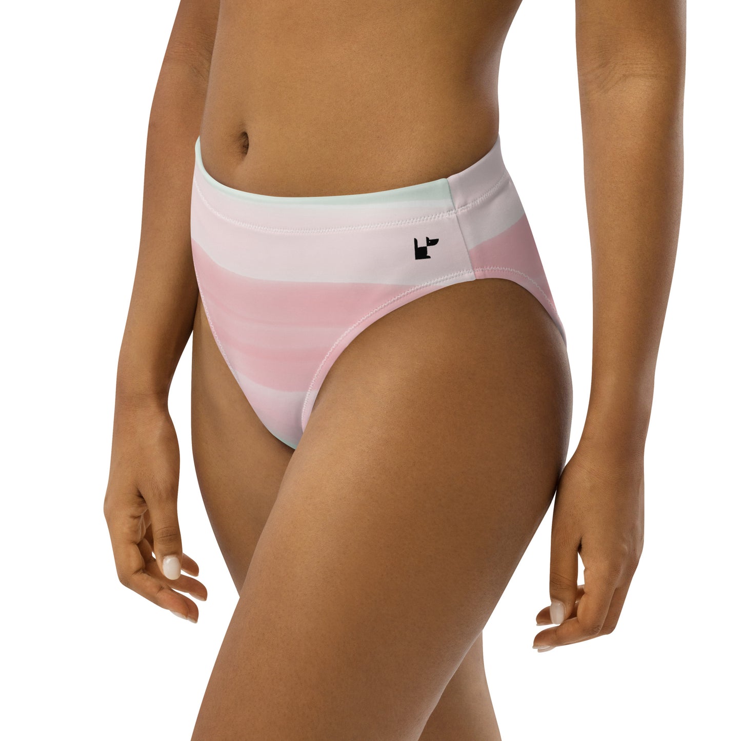 RECYCLED HIGH-WAISTED BIKINI BOTTOM - ICE CREAM