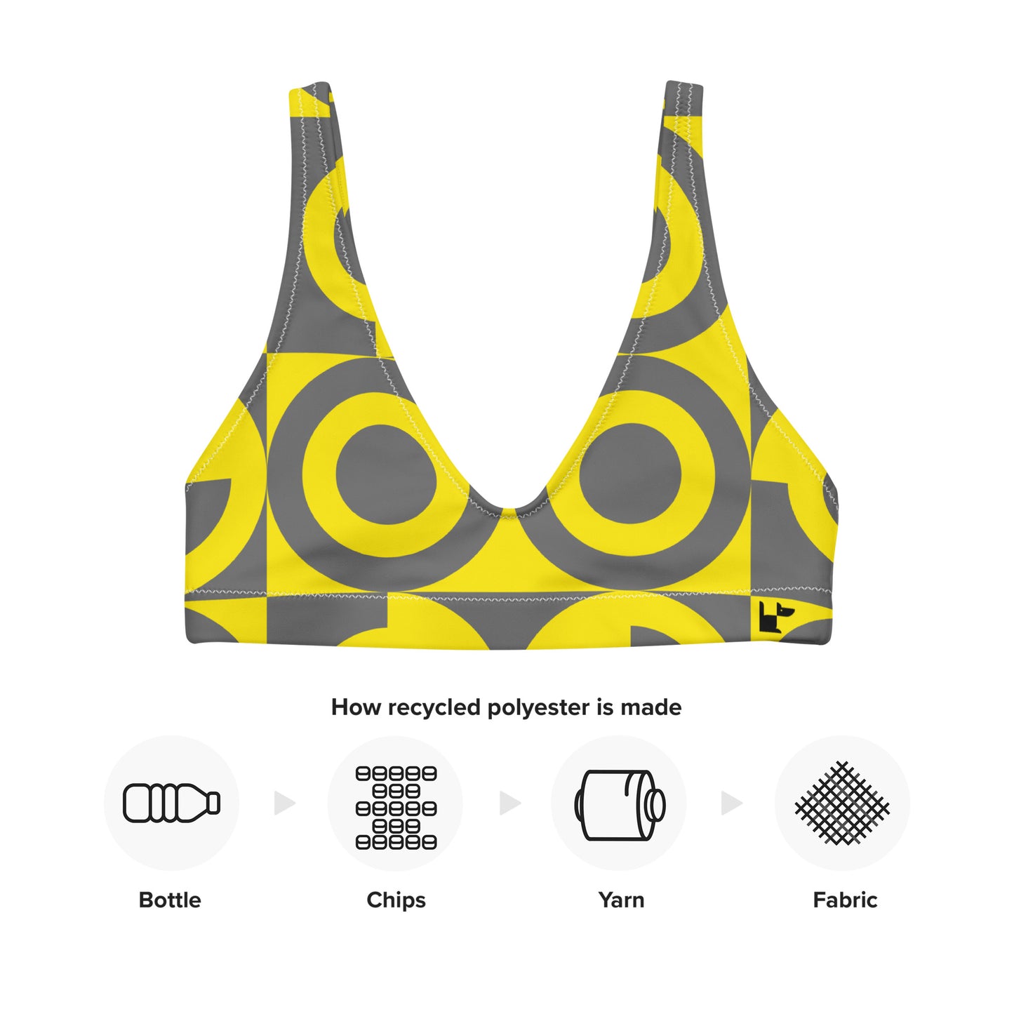 RECYCLED PADDED BIKINI TOP - GEOMETRICS