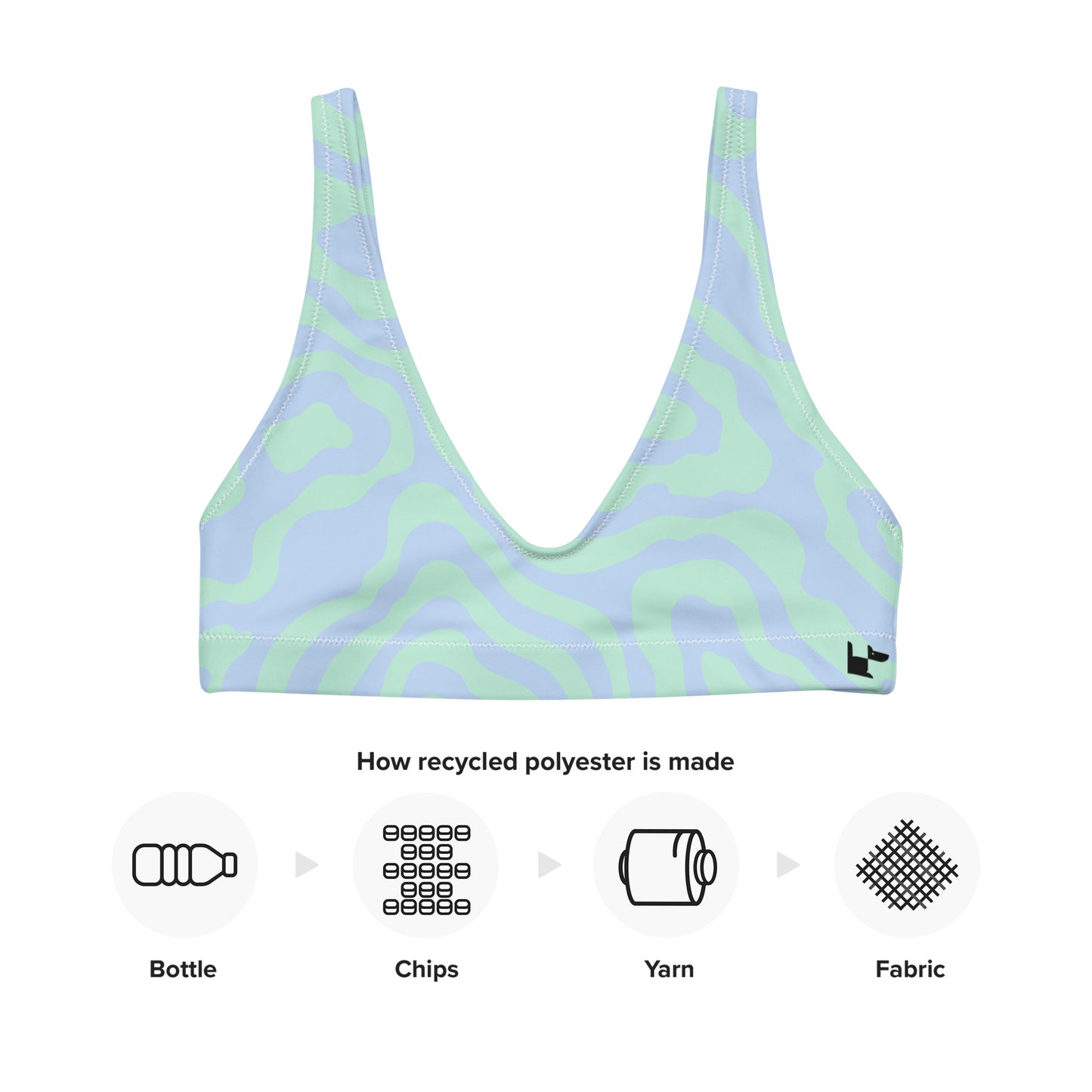 RECYCLED PADDED BIKINI TOP - CLOUD