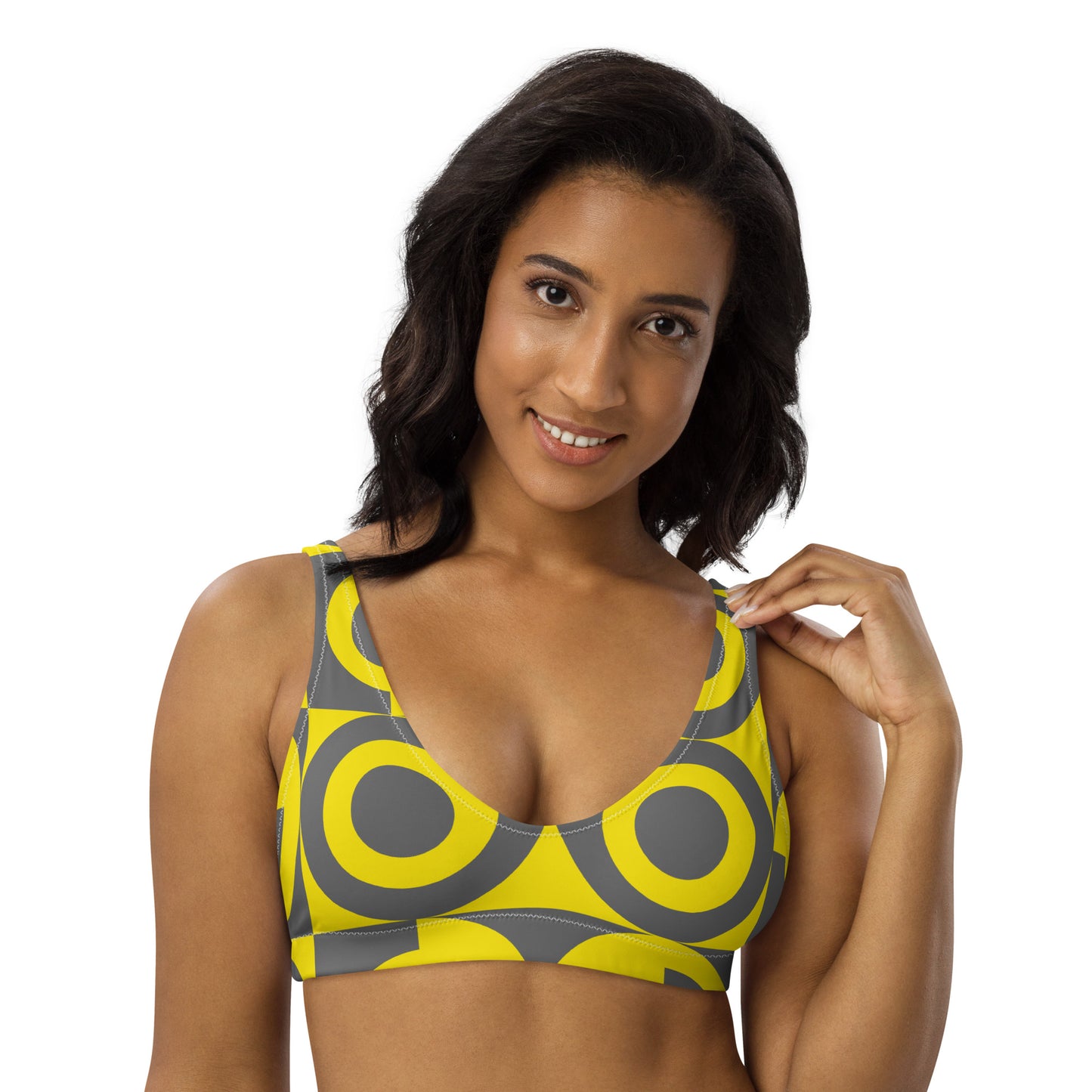 RECYCLED PADDED BIKINI TOP - GEOMETRICS