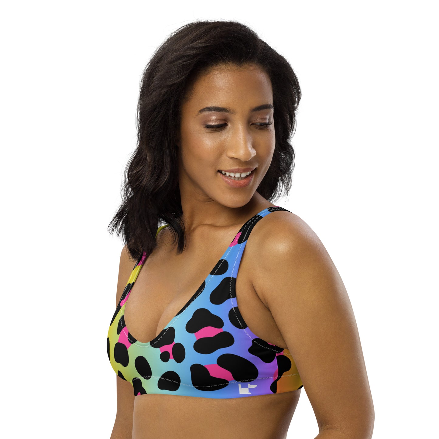 RECYCLED HPADDED BIKINI TOP - WILD CAT