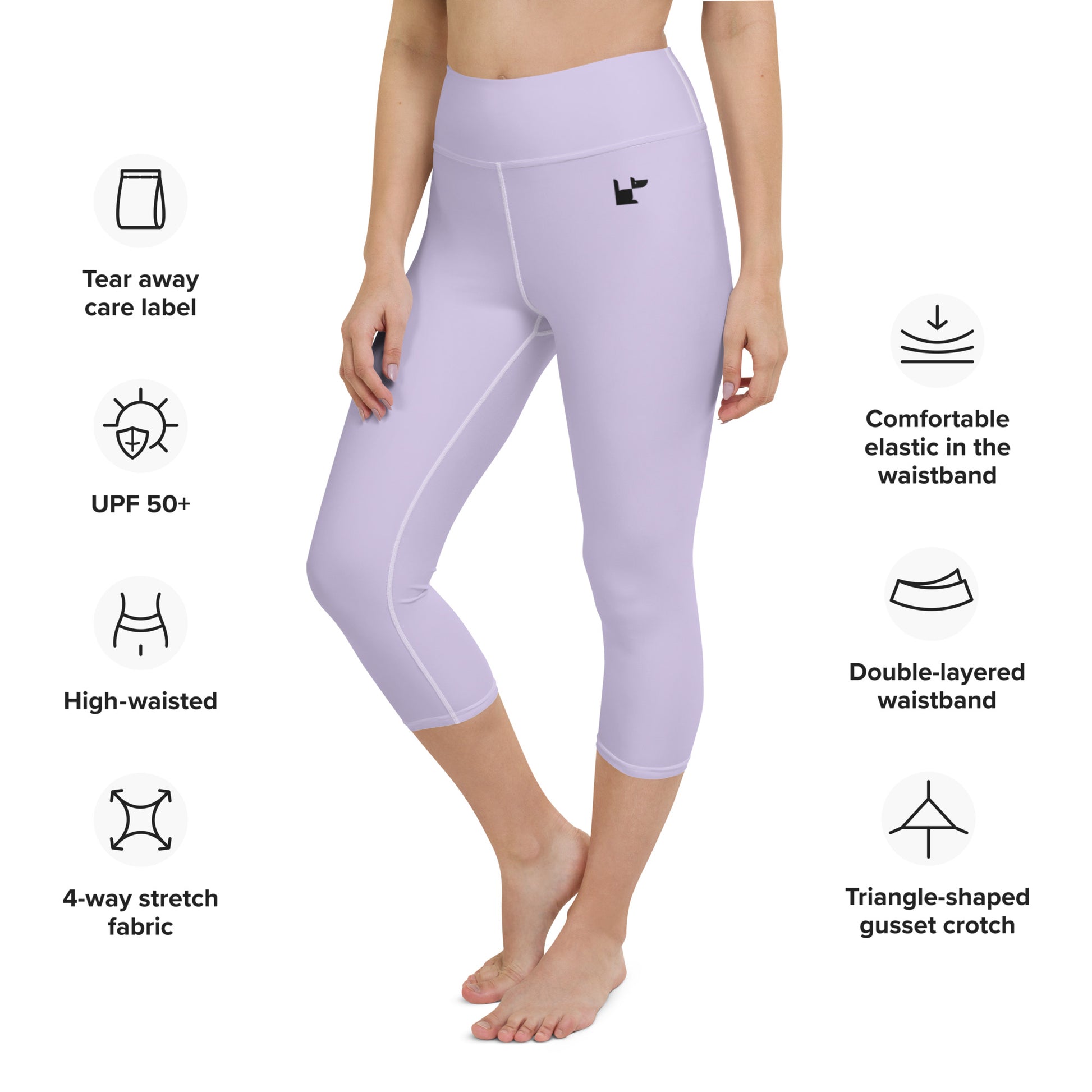 High Waist Capri Leggings Moisture-wicking Modal Pants with Tummy
