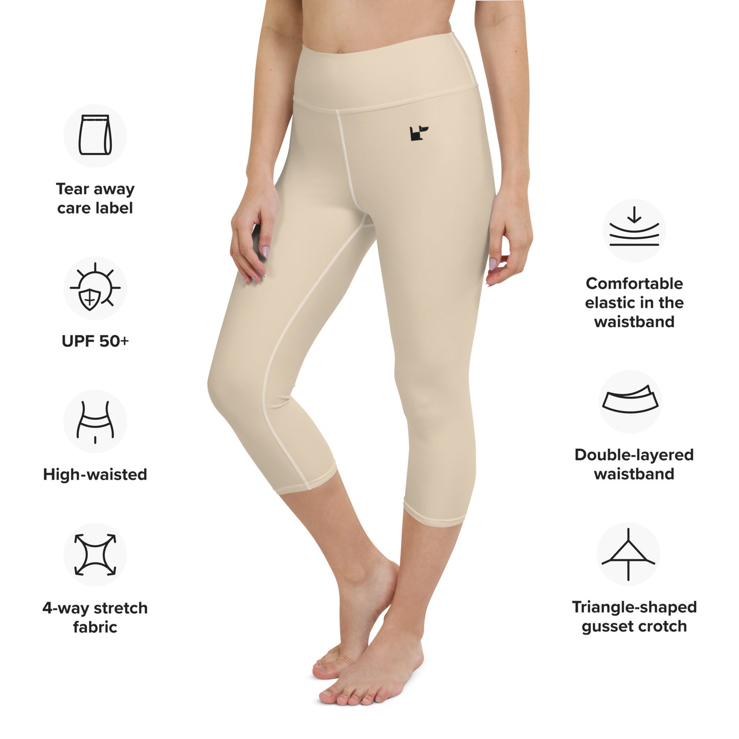 Yoga Capri Leggings - Sand